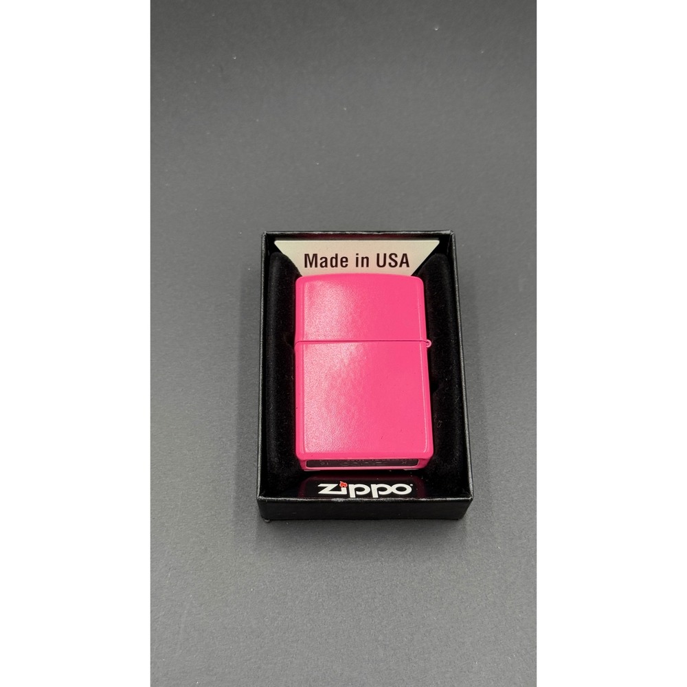 Zippo Neon Pink Matte Windproof Pocket Lighter Made in USA K 16 2016 New in Box